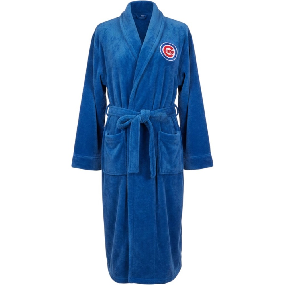 Chicago‎ Cubs MLB Plush Fleece Robe Adult Blue Belted Cozy Lounge Fan Wear (OS)